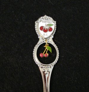 Osoyoos, BC Canada souvenir spoon cherry charm vintage 1052vf