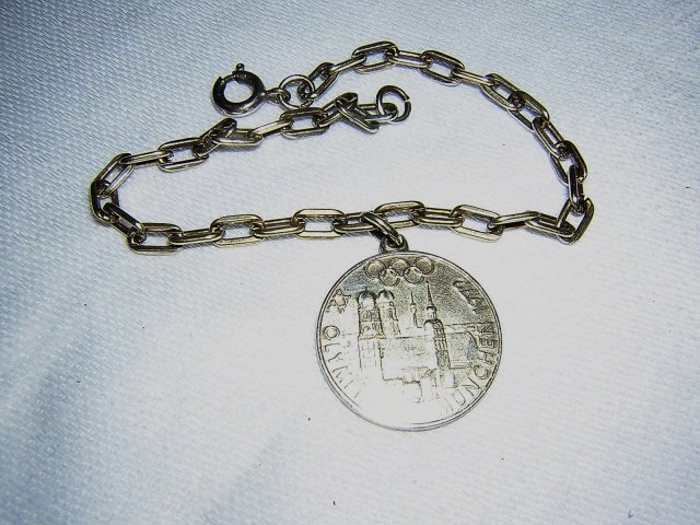 XX. Olympiade Munchen 1972 silver coin bracelet Freistaat Bayern