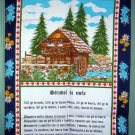 Strudel di mele recipe cotton tea towel chalet unused vintage 1098vf