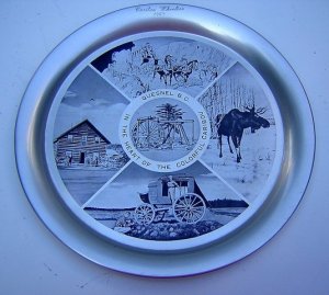 1968 Tin souvenir tray Quesnel BC Cariboo Wheelers vintage 1106vf