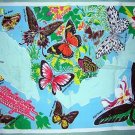 Malaysian Butterflies cotton tea towel vibrant vintage 1107vf