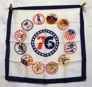 American Bicentennial acetate souvenir scarf Spirit of 76 vintage scarves 1131vf