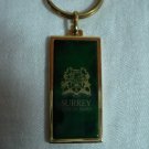 Surrey City of Parks souvenir key ring gold plate green insert vintage advertising 1133vf