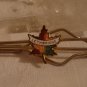 Lethbridge Alberta souvenir tie clip with cloisonne maple leaf vintage 1138vf