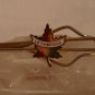 Lethbridge Alberta souvenir tie clip with cloisonne maple leaf vintage 1138vf