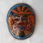 Puerta Valarta Mexico painted clay mask Aztec warrier 1989 vintage 1153vf