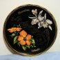 Hawaiian Islands souvenir state tray painted tin orchids hibiscus vintage 1198vf