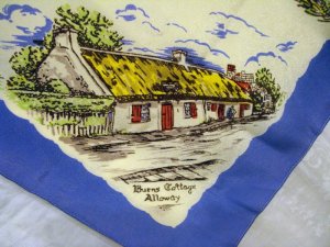 Robert Bobby Burns commemorative souvenir scarf antique 1225vf