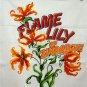 Flame Lily of Zimbabwe Africa tea towel unused vintage 1230vf