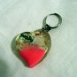 Cancun Mexico lucite souvenir key chain embedded sailboat as new vintage 1232vf