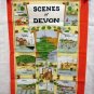 1982 Scenes of Devon souvenir towel cotton Clive Mayor unused vintage 1264vf