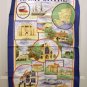Hampshire souvenir cotton towel HMS Victory Romsey Abbey unused vintage 1286vf