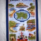 Jersey Scenes souvenir towel Clive Mayor design colorful unused vintage 1329vf