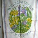 Wild flowers of Scotland cotton towel beautiful unused vintage 1336vf