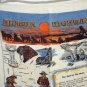 Alaska Highway souvenir linen towel animals map midnight sun Alcan vintage1344vf