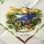 New Zealand souvenir tablecloth cities scenery monuments mid century vintage1345vf