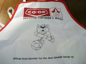 Promotional chef's apron 1989 Canada Games Co-op food sponsor vintage1351vf