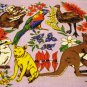Australian wildlife cotton souvenir hanky lilac vintage1363vf
