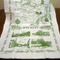 Wye-Kent souvenir tea towel cotton unused green white vintage1381vf