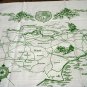 Wye-Kent souvenir tea towel cotton unused green white vintage1381vf