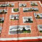 Holland windmills souvenir scarf red houndstooth synthetic vintage1382vf