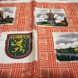 Holland windmills souvenir scarf red houndstooth synthetic vintage1382vf