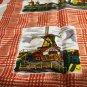 Holland windmills souvenir scarf red houndstooth synthetic vintage1382vf
