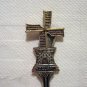 Holland souvenir spoon turning windmill decorated bowl silver plate vintage 1390vf