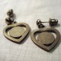 Heart Canada souvenir drop earrings silver tone enamel pierced vintage1393vf