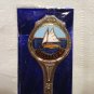 Walleroo South Australia souvenir spoon with sailboat in package vintage 1417vf