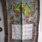1968 Calendar souvenir linen towel Australia vintage 1437vf