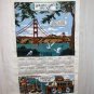 1994 Calendar souvenir towel Golden Gate Bridge Fisherman's Wharf San Francisco linen unused 1442vf