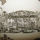 Reno Nevada souvenir plate pre Vegas gold decoration vintage 1445vf