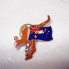 Australian flag and kangaroo enamel souvenir pin stud back vintage1454vf