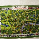 The Daily Telegraph Picture Map of London souvenir towel Irish linen unused vintage 1461vf