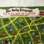 The Daily Telegraph Picture Map of London souvenir towel Irish linen unused vintage 1461vf