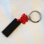Korea souvenir key ring wood embroidery braided knot preowned 1466vf