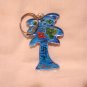 Sea blue palm tree Hawaii souvenir key ring great preowned 1474vf