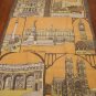London monuments souvenir linen tea or kitchen towel used vintage 1485vf