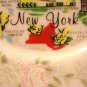 New York state souvenir plate mid 20th century porcelain vintage 1487vf