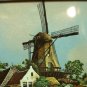 Royal Schwabap framed porcelain tile windmill swans Van Hunnick design 1984 vintage 1498vf