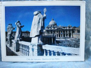 St. Peter's Basilica Vatican City Rome souvenir postcard dramatic view pre-owned unused 1519vf