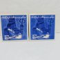 2 Holland America Line coasters cork backed ceramic tile souvenirs vintage 1549vf