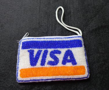Beaded wristlet like Visa logo young cute unused 1552vf