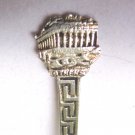 Athens Greece souvenir spoon silver Greek key stem Parthenon handmade vintage 1563vf