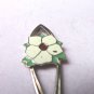 Fort McNeill souvenir spoon enamel dogwood rhodium plate vintage 1564vf