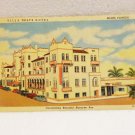 Villa D'Este Hotel Miami Florida advertising postcard Curteich Chicago linen unused 1567vf
