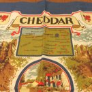 Cheddar Souvenir tea towel map and scenes all cotton excellent vintage 1570vf