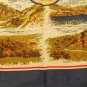 Cheddar Souvenir tea towel map and scenes all cotton excellent vintage 1570vf