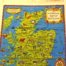 Souvenir of Scotland tea towel figural map all cotton unused vintage 1573vf